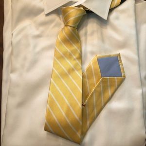 Tommy Hilfiger Yellow Silk Repp Tie